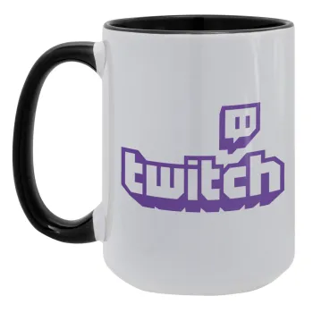 Twitch, Κούπα Mega 15oz, κεραμική Μαύρη, 450ml