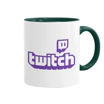 Twitch, Κούπα χρωματιστή πράσινη, κεραμική, 330ml