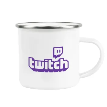 Twitch, Metallic enamel cup white 360ml