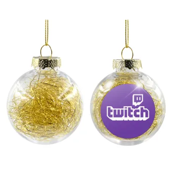 Twitch, Transparent Christmas tree ball ornament with gold filling 8cm