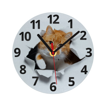 Cat cracked, Ρολόι τοίχου γυάλινο (20cm)