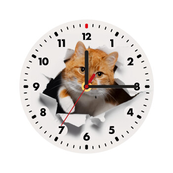 Cat cracked, Wooden wall clock (20cm)