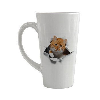 Cat cracked, Κούπα κωνική Latte Μεγάλη, κεραμική, 450ml