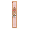 Easter Set, wooden keychain & scented flat Easter candle (30cm) (PINK)