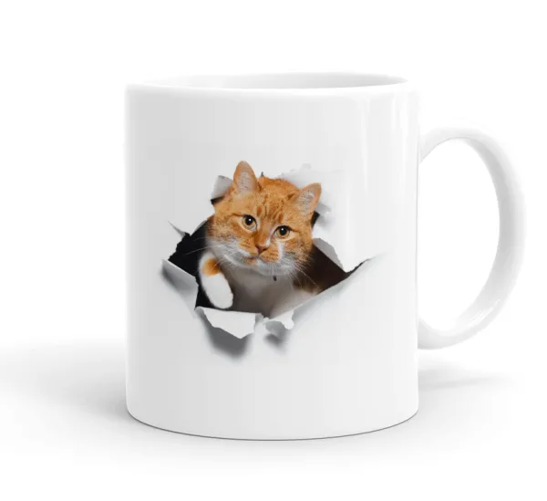 Cat cracked — Ceramic coffee mug, 330ml