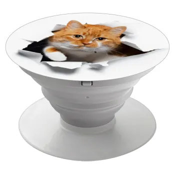 Cat cracked, Phone Holders Stand  Λευκό Βάση Στήριξης Κινητού στο Χέρι