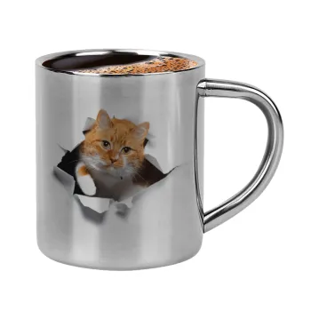Cat cracked, Double-wall metal cup for espresso (220ml)