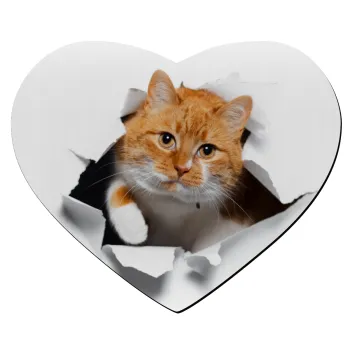 Cat cracked, Mousepad καρδιά 23x20cm