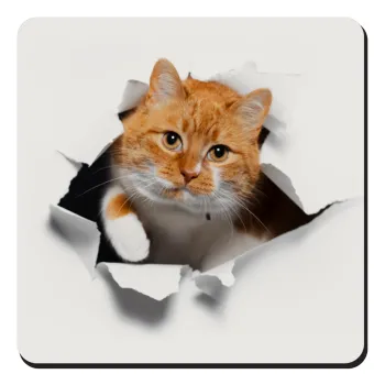 Cat cracked, Τετράγωνο μαγνητάκι ξύλινο 9x9cm