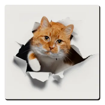 Cat cracked, Τετράγωνο μαγνητάκι ξύλινο 6x6cm