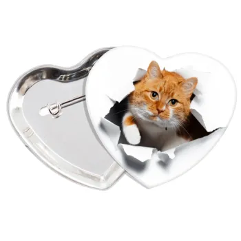Cat cracked, Κονκάρδα παραμάνα καρδιά (57x52mm)