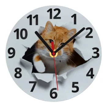 Cat cracked, Ρολόι τοίχου γυάλινο (20cm)