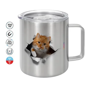 Cat cracked, Mug Stainless steel double wall 300ml