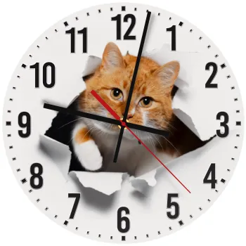 Cat cracked, Ρολόι τοίχου ξύλινο (30cm)