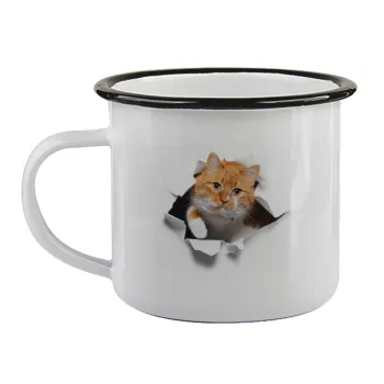 Cat cracked, Κούπα εμαγιέ με μαύρο χείλος 360ml