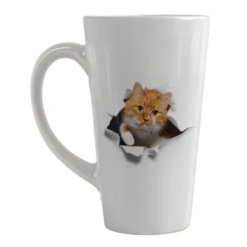 Cat cracked, Κούπα κωνική Latte Μεγάλη, κεραμική, 450ml