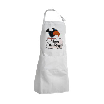 Happy Bird Day, Adult Chef Apron (with sliders and 2 pockets)