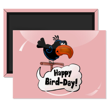Happy Bird Day, Ορθογώνιο μαγνητάκι ψυγείου διάστασης 9x6cm