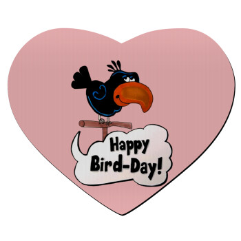 Happy Bird Day, Mousepad heart 23x20cm