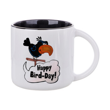 Happy Bird Day, Κούπα κεραμική 400ml Λευκή/Μαύρη