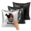 Μαξιλάρι καναπέ Μαγικό Μαύρο με πούλιες 40x40cm περιέχεται το γέμισμα