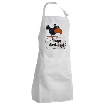 Happy Bird Day, Adult Chef Apron (with sliders and 2 pockets)