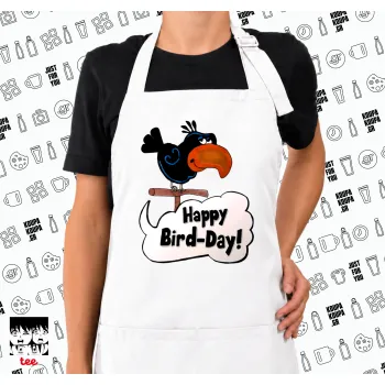 Happy Bird Day, Ποδιά μακριά Σεφ ολόσωμη με τσέπες white (ΕΝΗΛΙΚΩΝ)