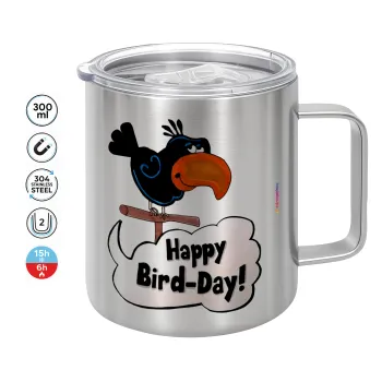Happy Bird Day, Mug Stainless steel double wall 300ml