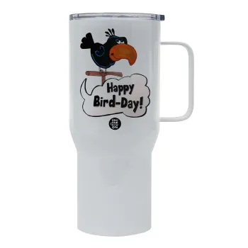 Happy Bird Day, Tumbler με καπάκι, διπλού τοιχώματος (θερμό) 750L
