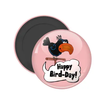 Happy Bird Day, Μαγνητάκι ψυγείου στρογγυλό διάστασης 5cm