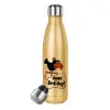 Glitter gold stainless steel thermos bottle, double-walled, 500ml