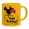 Ceramic coffee mug yellow, 330ml