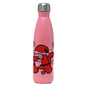Among US Xmas, Metal mug thermos Pink Mat (Stainless steel), double wall, 500ml