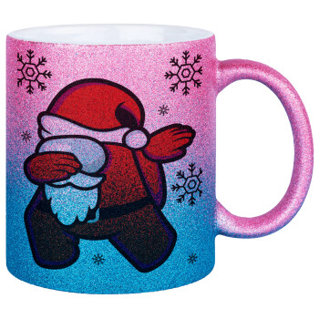 Among US Xmas, Κούπα Χρυσή/Μπλε Glitter, κεραμική, 330ml