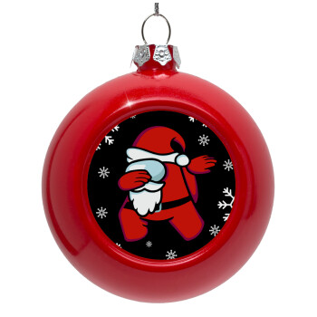 Among US Xmas, Στολίδι Χριστουγεννιάτικη μπάλα δένδρου Κόκκινη 8cm