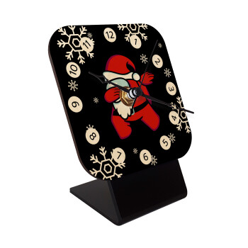 Among US Xmas, Quartz Table clock in natural wood (10cm)