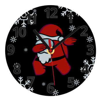 Among US Xmas, Ρολόι τοίχου γυάλινο (20cm)
