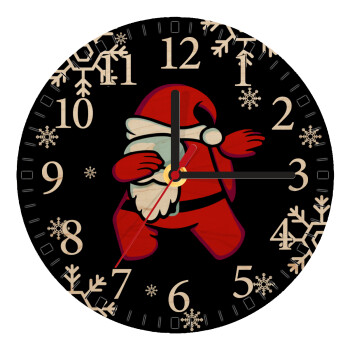 Among US Xmas, Ρολόι τοίχου ξύλινο plywood (20cm)