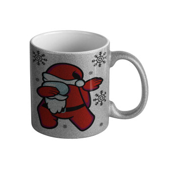 Among US Xmas, Κούπα Ασημένια Glitter που γυαλίζει, κεραμική, 330ml
