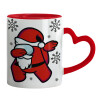 Mug heart red handle, ceramic, 330ml
