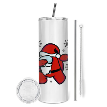 Among US Xmas, Tumbler stainless steel 600ml, with metal straw & cleaning brush