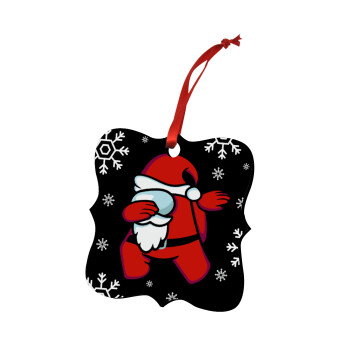 Among US Xmas, Στολίδι Χριστουγεννιάτικο στολίδι polygon ξύλινο 7.5cm