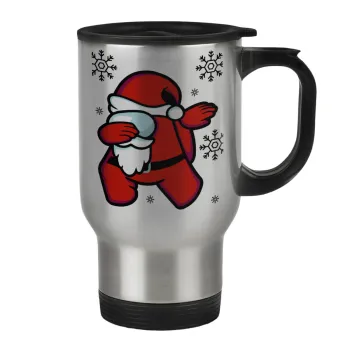Among US Xmas, Κούπα ταξιδιού ανοξείδωτη με καπάκι, διπλού τοιχώματος (θερμό) 450ml
