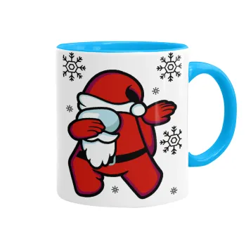 Among US Xmas, Κούπα χρωματιστή γαλάζια, κεραμική, 330ml