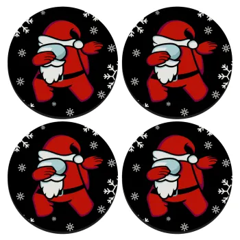 Among US Xmas, ΣΕΤ 4 Σουβέρ ξύλινα στρογγυλά (9cm)