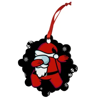 Among US Xmas, Christmas ornament snowflake wooden 7.5cm