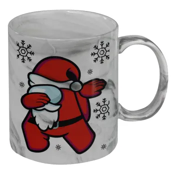 Among US Xmas, Mug ceramic marble style, 330ml