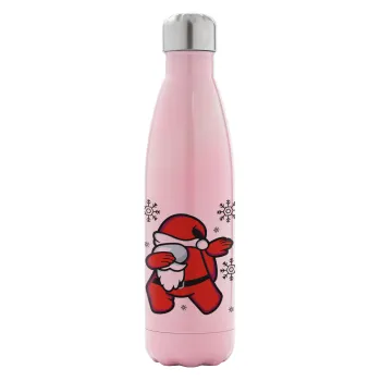 Among US Xmas, Metal mug thermos Pink Iridiscent (Stainless steel), double wall, 500ml
