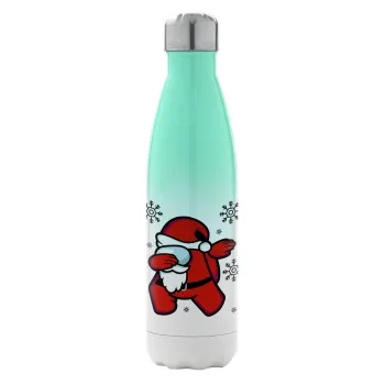 Among US Xmas, Μεταλλικό παγούρι θερμός Πράσινο/Λευκό (Stainless steel), διπλού τοιχώματος, 500ml