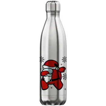 Among US Xmas, Μεταλλικό παγούρι θερμός Inox (Stainless steel), διπλού τοιχώματος, 750ml